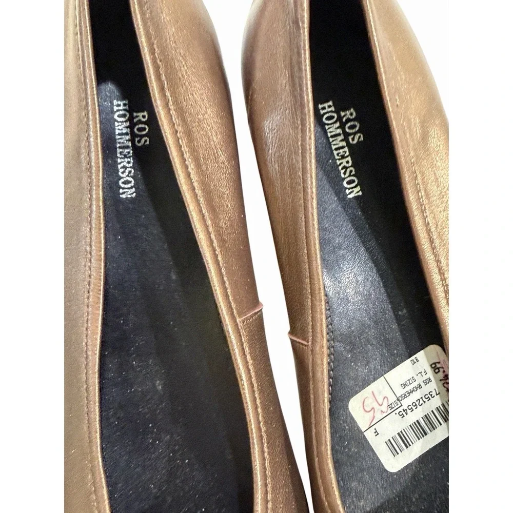 Coquette Metallic Chrome Ballet Flats Row Hommerson Leather Bow 9.5